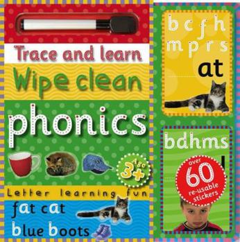 Hardcover Wipe Clean Phonics [With Reusable Stickers and 26 Wipe Clean Flash Cards] Book