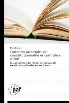 Paperback Question Prioritaire de Constitutionnalité Et Contrôle a Priori [French] Book