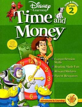 Paperback Disney Learning Time and Money: Grade 2 Book