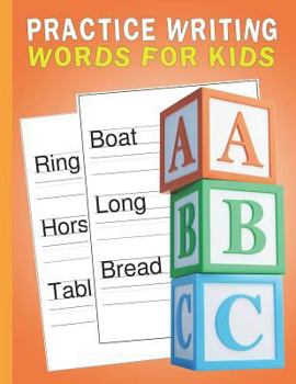 Paperback Practice Writing Words for Kids: Words Writing Exercise Workbook - Orange Book