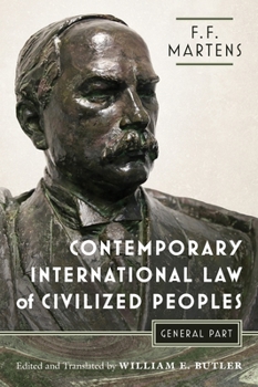 Hardcover Contemporary International Law of Civilized Peoples: General Part Book