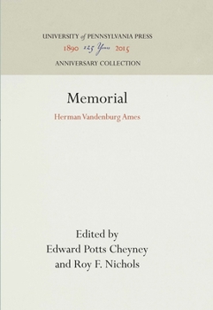 Hardcover Memorial: Herman Vandenburg Ames Book