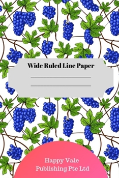 Paperback Cute Grape Theme Wide Ruled Line Paper Book