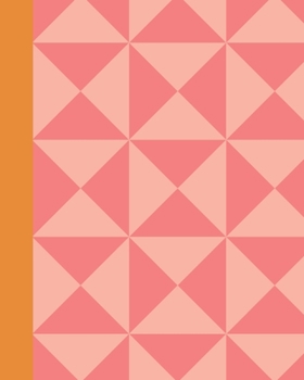 Paperback Graph Paper Notebook: Blank Quadrille Ruled Squared Grid Pages Journal - Modern Quilt Geometric Pattern Cover Design in Peach and Coral Book
