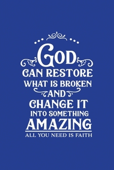 Classic Blue Gratitude Journal: God Can Restore | Positive Mindset Notebook | Daily and Weekly Reflection | Cultivate Happiness Habit Diary (Bible Verse on Cover)