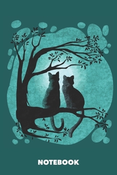 Paperback Notebook: Notebook with Cats 6 x 9 inch lined -- 120 pages -- Black Cats - Kitten - Watercolor - Notebook - Notepad - Journal - Book