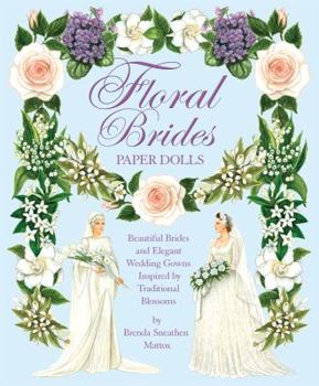 Paperback Floral Brides Paper Dolls Book