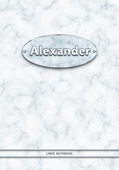 Paperback Alexander - Lined Notebook: College Ruled Blank Pages Plus Extra Date Neutral Calendar (12 Months) and Notepad Sketch Designs. Cover Print White M Book
