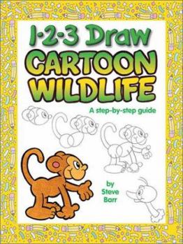 Paperback 1-2-3 Draw Cartoon Wildlife: A Step-By-Step Guide Book
