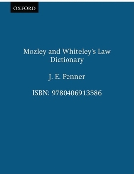 Paperback Mozley and Whiteley's Law Dictionary Book