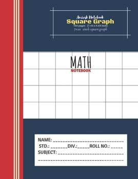 Paperback Amiesk Notebook - Math Notebook - Square graph pages - 7x10 1inch square graph -140 pages (7.44 x 9.69 inch) Book