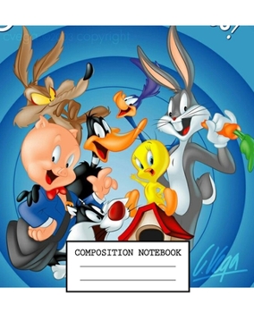 Composition Notebook: Looney Tunes Soft Glossy Cover Wide Ruled Lined Pages Book 7.5 x 9.25 Inches 110 Pages