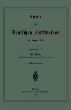 Paperback Chronik Des Deutschen Forstwesens Im Jahre 1888: XIV. Jahrgang [German] Book