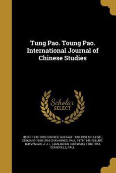 Paperback T&#699;ung Pao. T&#699;oung Pao. International Journal of Chinese Studies Book