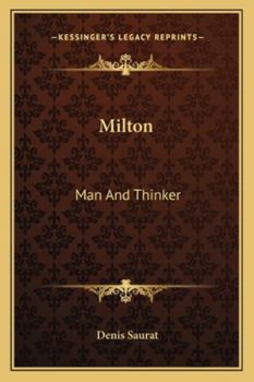 Paperback Milton: Man And Thinker Book