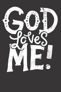 Paperback Notebook: God Loves Me Christians Gift Religious Vintage Dot Grid 6x9 120 Pages Book