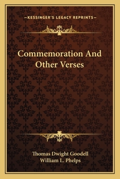 Paperback Commemoration And Other Verses Book