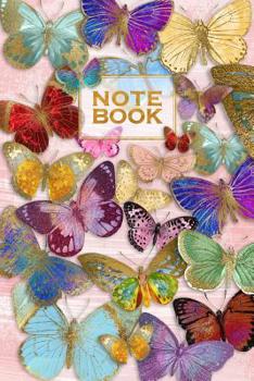 Paperback Painted Butterflies Notebook: Elegant Medium Ruled 6x9 Journal For Butterfly Lovers Book