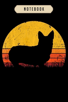 Notebook: Retro corgi gift idea dog mom dad vintage welsh corgi Notebook|6x9(100 pages)Blank Lined Paperback Journal For Student, corgi pups, corgi ... girls, boys, men, corgi birthday gift,