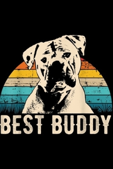 best buddy: Retro American Bulldog Men Women Kids Gift Journal/Notebook Blank Lined Ruled 6x9 100 Pages