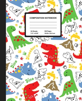 Composition Notebook: Dinosaurs Doodle | Wide Ruled Paper Journal | Blank Lined Workbook for Teens Kids Students Girls, for Home School & Writing Notes
