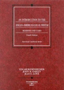 Paperback An Introduction to the Anglo-American Legal System: Readings and Cases Book