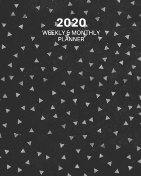 Paperback 2020: Weekly and Monthly Planner/Calendar Jan 2020 - Dec 2020 Black with Gray/Silver Triangle Studs Book