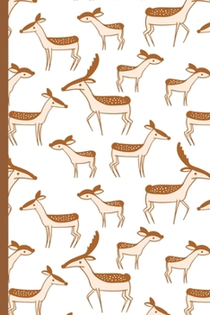 Paperback Doe and Fawn Deer Pattern Notebook: Cute Elegant Wildlife Small Lined Notebook for Girls, Boys, Men, Women, Children 120 Pages 6" x 9" Book