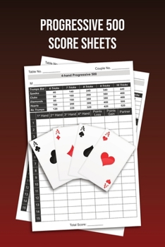 Progressive 500 Score Sheets: A pad of scoresheets for Progressive Five Hundred: Perfect for scorekeeping: Maroon cover
