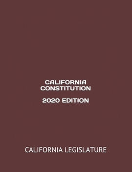 Paperback California Constitution 2020 Edition Book