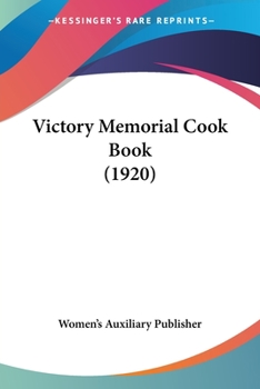Paperback Victory Memorial Cook Book (1920) Book