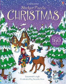 Hardcover Sticker Puzzle Christmas Book