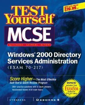 Paperback MCSE Windows 2000 Directory Services Test Yourself Practice Exams (Exam 70-215) Book