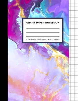 Paperback Graph Paper Notebook: Marble Paint Decor 1 cm Squares Quad Ruled Notebook Composition Notebook graph paper Squared Graphing Paper graphing n Book