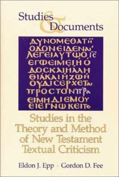 Hardcover Studies in the Theory and Method of New Testament Textual Criticism Book