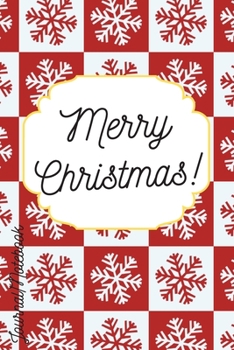 Merry Christmas Journal Notebook: Simple Red and White Snowflake Pattern