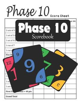 Paperback Phase 10 Scorebook: Great for scorekeeping in phase 10 dice games Book