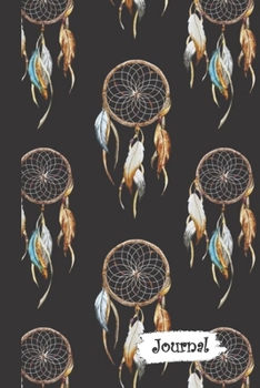 Paperback Journal: Traditional Black Background Dream Catcher Diary with Blank Lined Notebook Paper Book