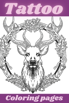 Paperback Tattoo Coloring for adults [Large Print] Book