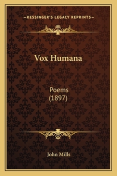 Paperback Vox Humana: Poems (1897) Book