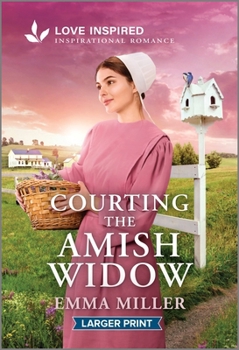 Mass Market Paperback Courting the Amish Widow: An Uplifting Inspirational Romance [Large Print] Book