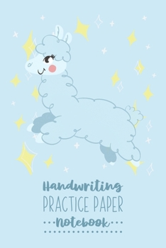 Paperback Handwriting Practice Paper Notebook: Pastel Blue & Alpaca Handwriting Practice Workbook for Kids - Writing Paper Notebook with Dotted Line - 6x9 inche Book