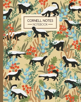 Paperback Cornell Notes Notebook: Honey Badgers in the Jungle - Journal Note Taking System - Gift Idea for School Students College University (8"x10" 12 Book
