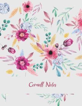 Cornell Notes : Beauty Pink Floral, Note Taking Notebook, Cornell Note Taking System Book, US Letter 120 Pages Large Size 8. 5 X 11 School and College Ruled Notebooks