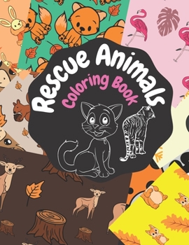 Paperback Rescue Animals Coloring Book: Animal Lovers Designs for Stress Relief & Relaxation Book