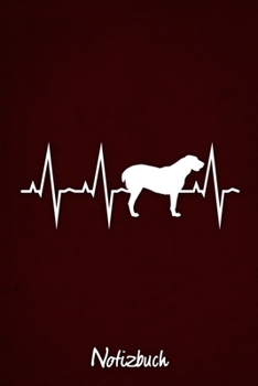 Notizbuch: Rotes kariertes Alabai Herzschlag Hunde Notizheft ca DIN A5 weiß kariert 110 Seiten (German Edition)