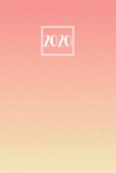 Paperback 2020: Week to View Diary - Horizontal Week on 2 Pages Planner Journal with Notes - Coral and Yellow Gradient Book