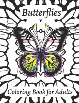 Paperback Butterflies Coloring Book for Adults: 50 Butterflies Coloring pages Book