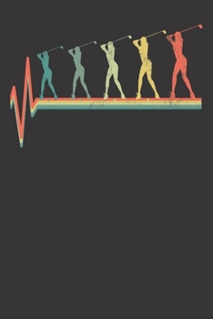 Notebook: Golf Girl Retro Heartbeat Golfing Gift Dot Grid 6x9 120 Pages
