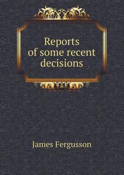 Paperback Reports of some recent decisions Book